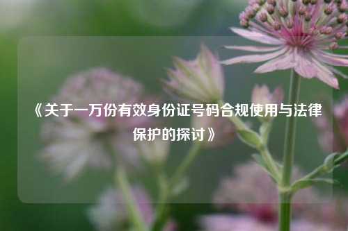 《关于一万份有效身份证号码合规使用与法律保护的探讨》