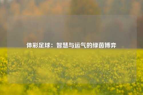 体彩足球：智慧与运气的绿茵博弈