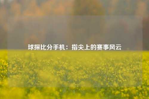 球探比分手机：指尖上的赛事风云