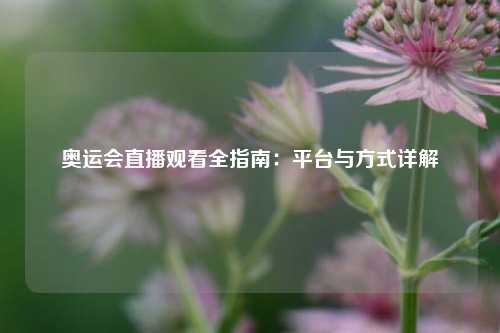 奥运会直播观看全指南：平台与方式详解