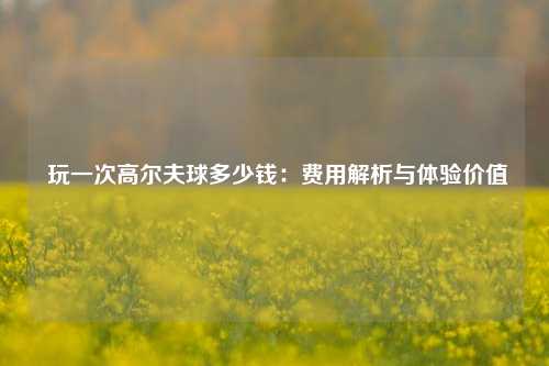  玩一次高尔夫球多少钱：费用解析与体验价值