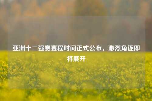 亚洲十二强赛赛程时间正式公布，激烈角逐即将展开