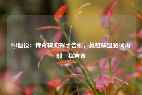 Pyl退役：传奇辅助挥手告别，英雄联盟赛场再别一程青春