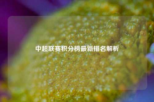 中超联赛积分榜最新排名解析