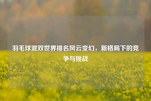 羽毛球混双世界排名风云变幻，新格局下的竞争与挑战