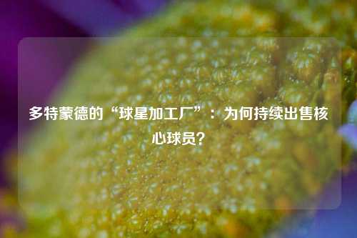 多特蒙德的“球星加工厂”：为何持续出售核心球员？