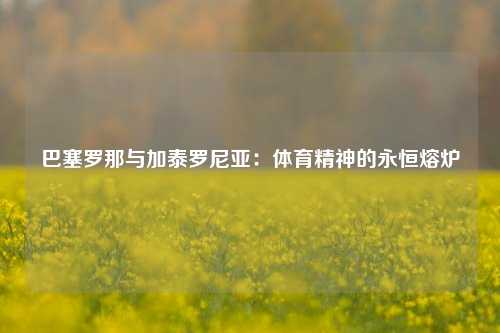 巴塞罗那与加泰罗尼亚：体育精神的永恒熔炉