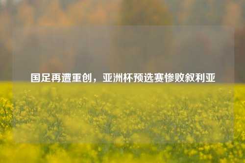 国足再遭重创，亚洲杯预选赛惨败叙利亚